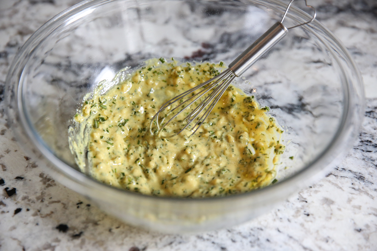 mustard marinade for potatoes in a bowl