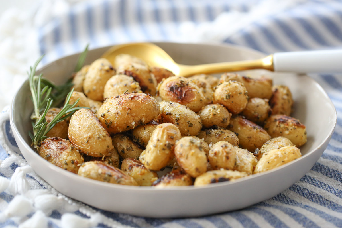 Rosemary roasted potatoes in a bowl