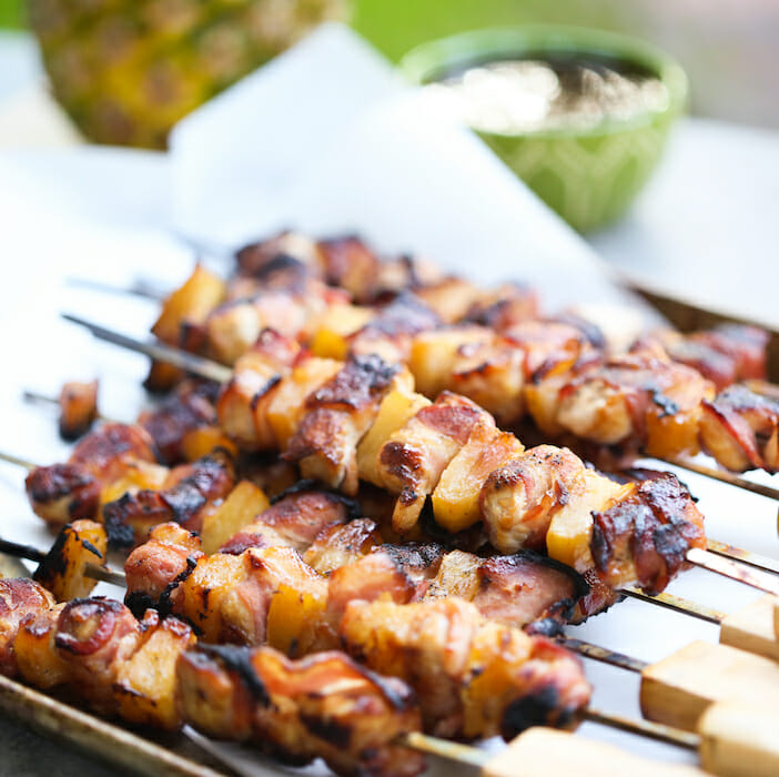 Bacon-Wrapped Teriyaki Hen Skewers – Our Greatest Bites